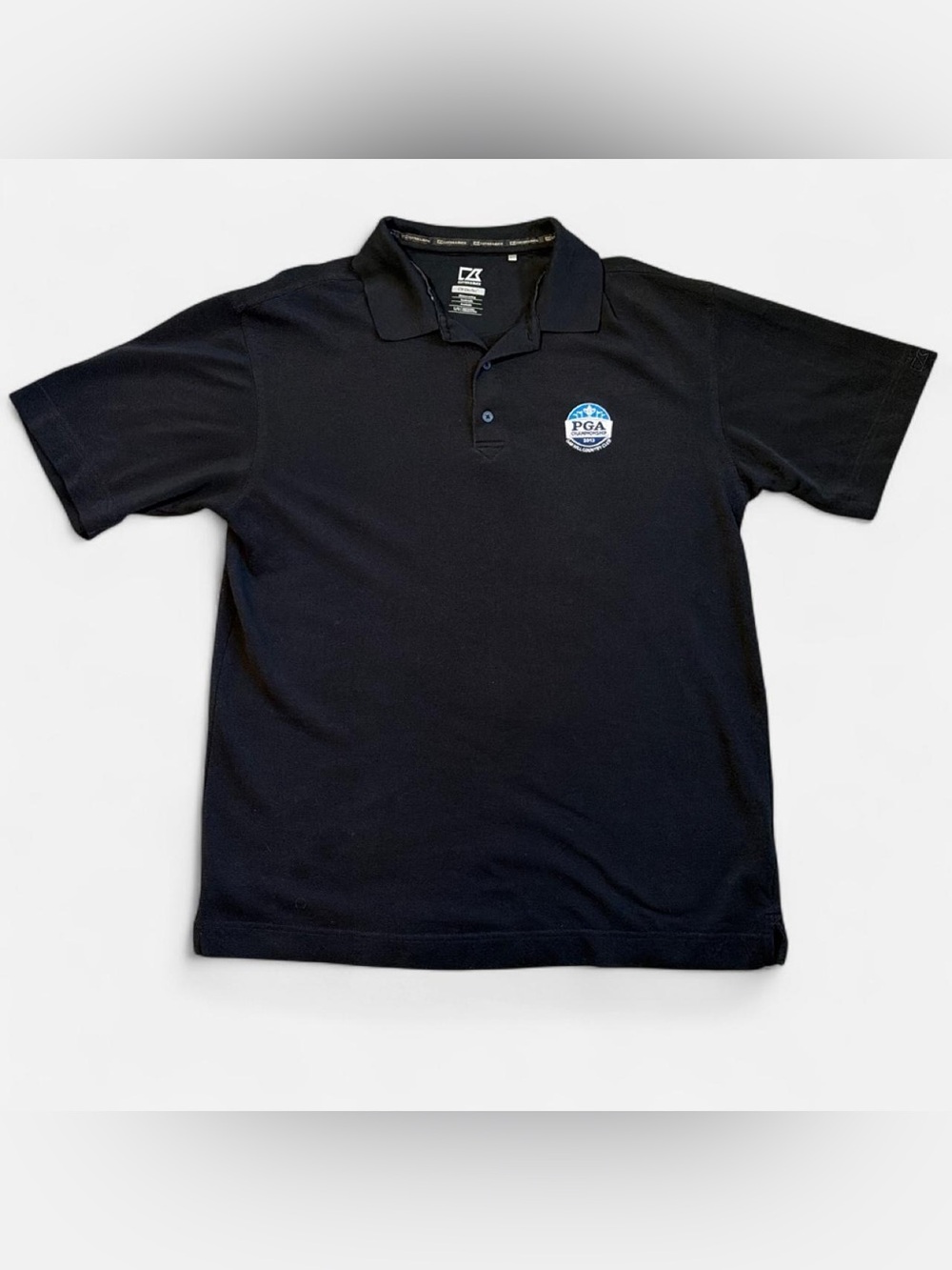 PGA Logo Men's Black Polo Shirt
